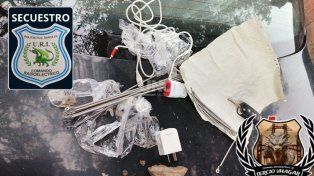 Los elementos secuestrados que intentó ingresar a la cárcel de Las Flores el menor detenido&nbsp;