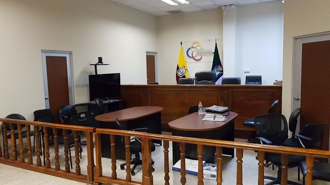 La sala de debates donde se lleva adelante el juicio