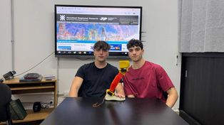 Juan Cruz Petazzi y Santino Ripacolli, estudiantes de la UTN de Rosario