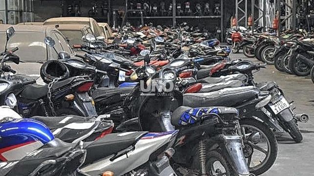 Las motos retenidas por la policía
