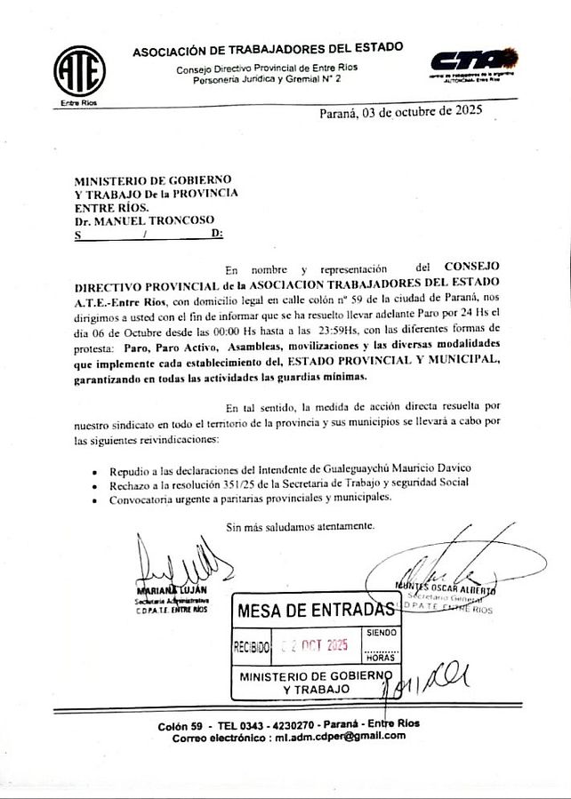ATE reclama recomposición salarial a estatales municipales