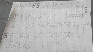 El mensaje en todo amenazador fue depositado frente al ventanal de la sede de Central de calle Mitre.
