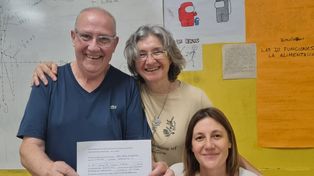 Pablo Díaz, el año pasado a sus 64 años cuando logró completar el secundario y le dieron su certificado.
