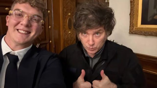 El presidente Javier Milei y Hayden Davis, creador de $LIBRA, en una reunión en la Casa Rosada.