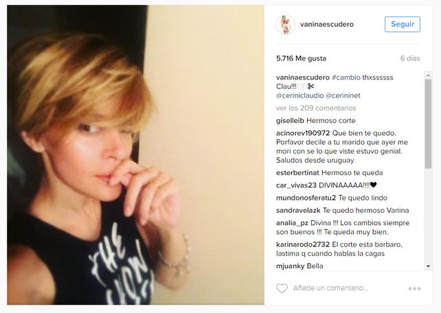 Vanina Escudero y su cambio total de look