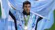 El tandilense estuvo visiblemente emocionado durante la ceremonia de premiación.