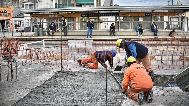 Trabajos de bache en la ciudad de Santa Fe
