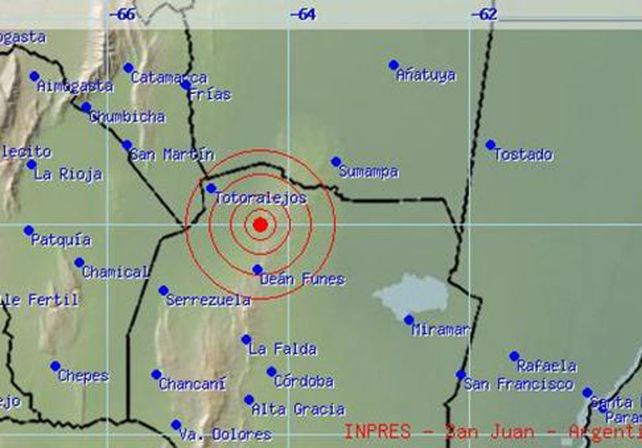 Un sismo sacudió el norte de Córdoba