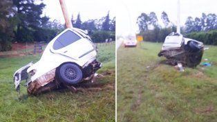El conductor de un automóvil despistó y chocó contra una columna de alumbrado público. Ocurrió este domingo en Villa del Rosario, departamento Federación&nbsp;