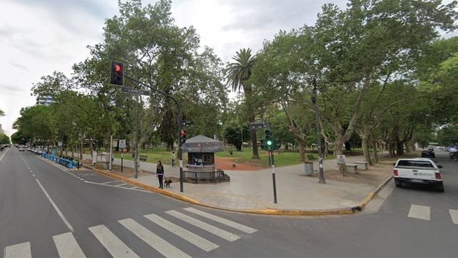 El violento asalto se produjo en el sector de la plaza López de Pellegrini y Laprida. El autor del robo fue detenido.