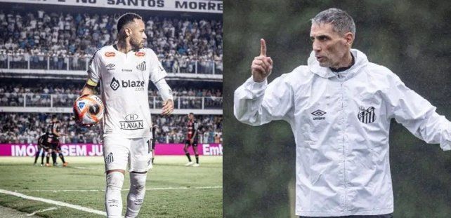 Neymar y el ex-Newells Juan Pablo Vojvoda tienen un cortocircuito en Santos de Brasil.