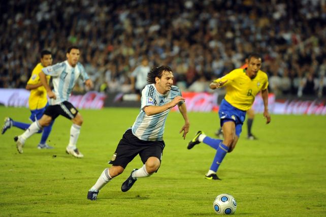 Lionel Messi jugó su único partido en Rosario ante Brasil