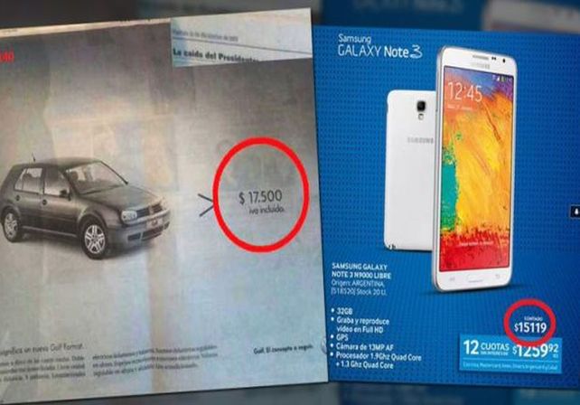 Con lo que se compraba un auto en 2001 ahora sólo se puede adquirir un celular