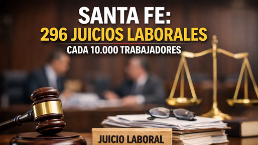 Colapso en la justicia laboral: la provincia de Santa Fe registra más del doble de juicios que la media nacional