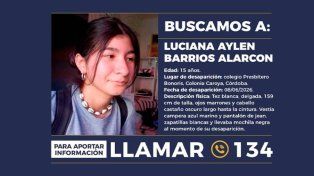 Alerta Sofía por Luciana Barrios Alarcón, desaparecida en Colonia Caroya