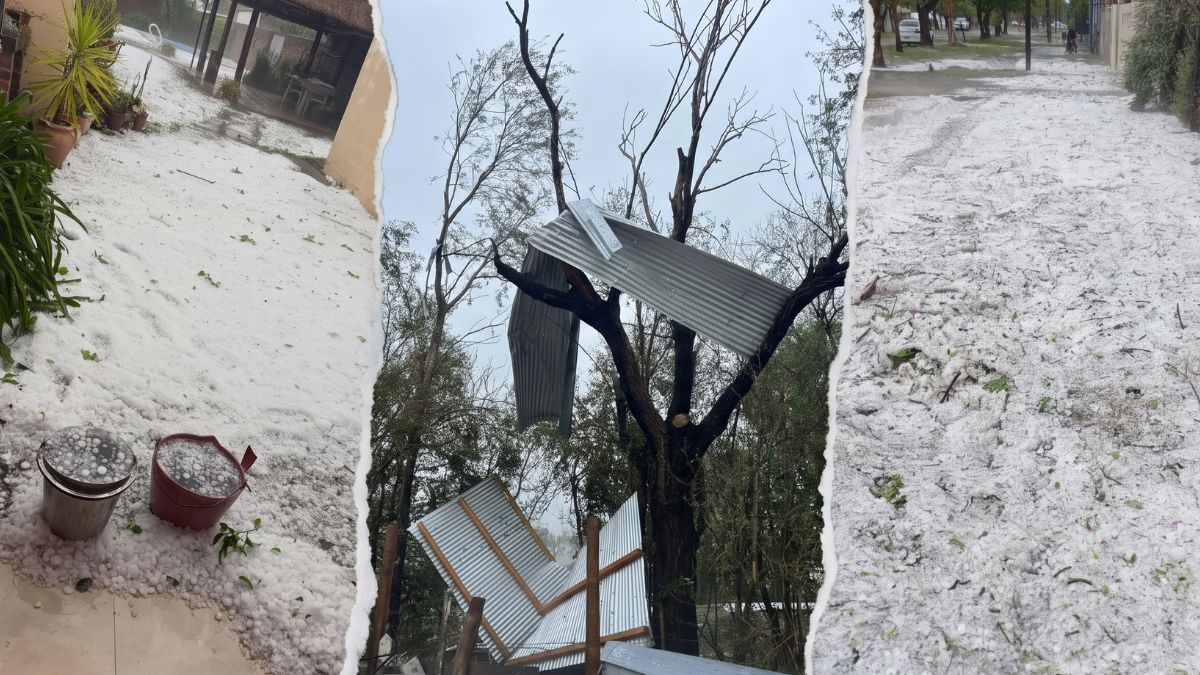 Granizo de gran tamaño, fuertes ráfagas e importantes destrozos: el temporal golpeó a varias localidades de Santa Fe