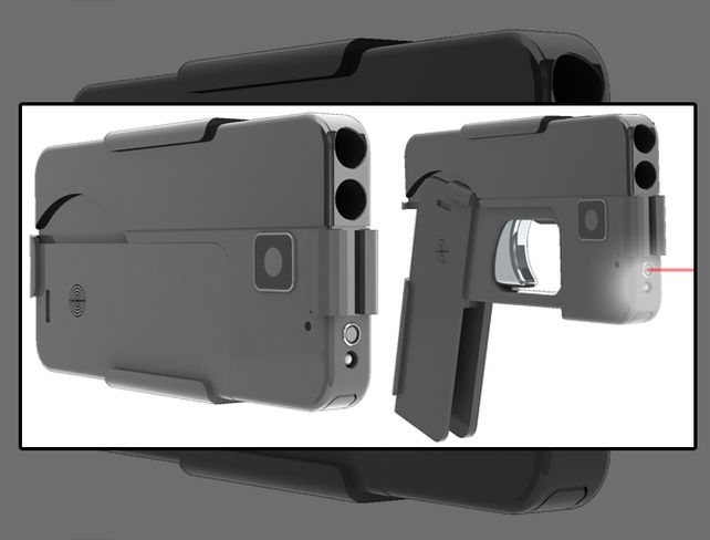 El arma de fuego queda totalmente camuflada como un teléfono celular