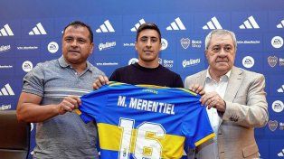 Miguel Merentiel fue presentado como nuevo refuerzo de Boca.