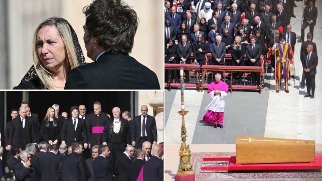 La comitiva argentina encabezada por Javier Milei estuvo ubicada frente al féretro del Papa Francisco durante la misa en San Pedro.