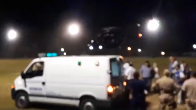 Urgente traslado. El jueves a la noche fue derivado desde Santa Elena a Paraná en helicóptero.