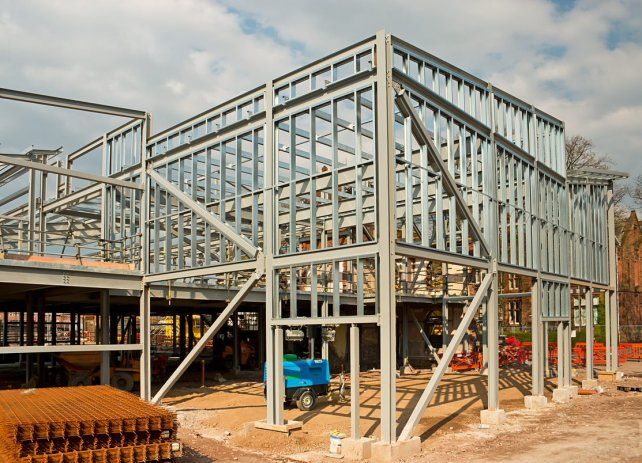 Así es la estructura de acero que se utiliza en este tipo de construcción en seco.