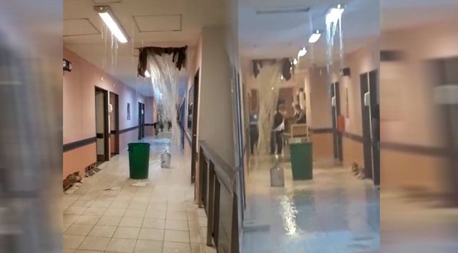 El diluvio dentro de un hospital cordobés