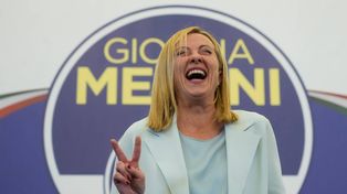 Sonriente y victoriosa, la líder de Hermanos de Italia será la primera mujer jefe del Ejecutivo en Italia.&nbsp;
