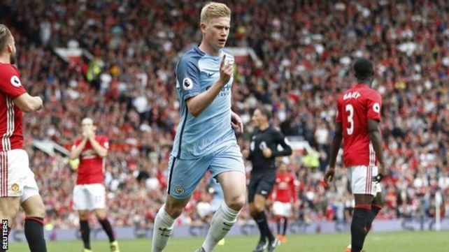 Kevin de Bruyne festeja el primer tanto de los Ciudadanos.&nbsp;