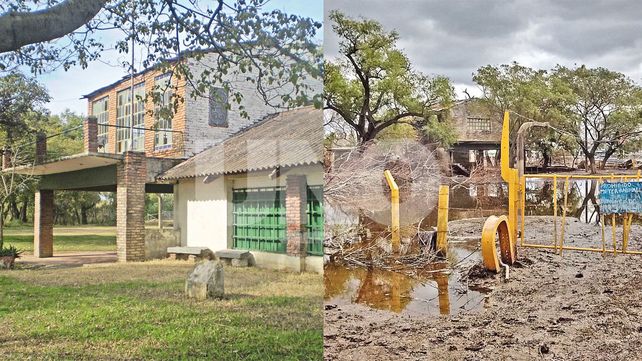 El predio de Los Guácharos. El antes y el después de las últimas inundaciones. &nbsp;
