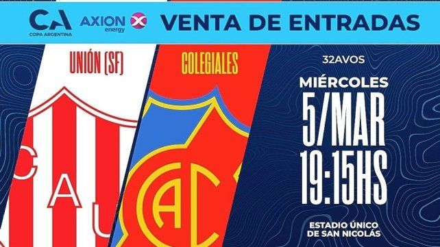 Así será la venta de entradas para Unión y Colegiales por Copa Argentina