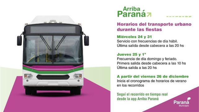Navidad y Año Nuevo: cómo funcionarán colectivos y tren
