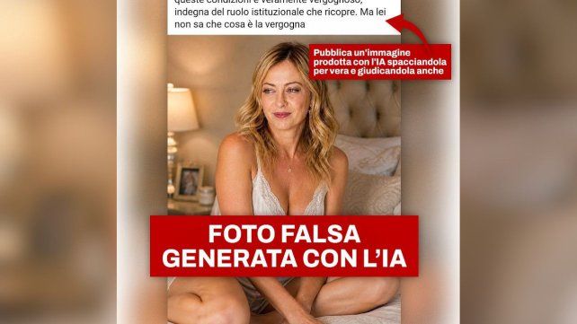Giorgia Meloni denunció la difusión de fotos suyas generadas con IA
