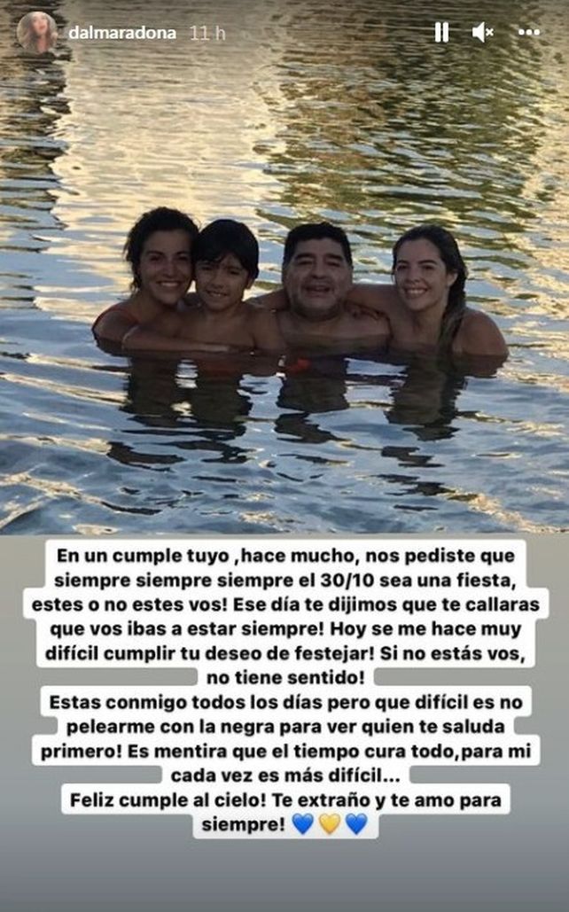 El recuerdo de Dalma, Gianinna, Diego Jr. y Claudia Villafañe por el cumpleaños de Diego Maradona