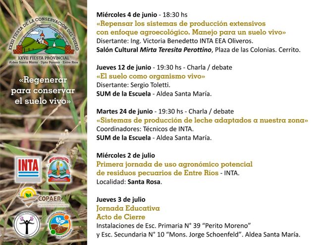 El lema de la 32° Fiesta de la Conservación del Suelo: Regenerar para conservar el suelo vivo