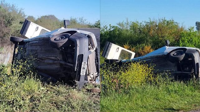 Este domingo se registró un grave vuelco en la Ruta 20