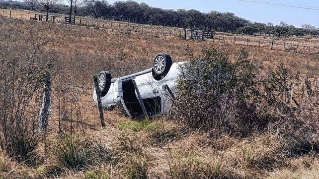Los cadetes sufrieron un vuelco en la Ruta 18.