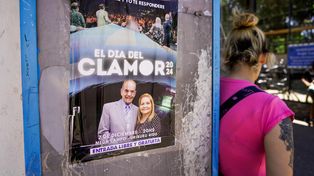 La iglesia envangélica El Redil de Cristo promociona sus actividades en los ingresos del Hospital Roque Sáenz Peña. Foto: Celina Mutti Lovera
