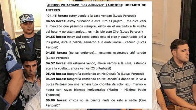 El intercambio de WhatsApp se ventiló en el juicio a los acusados del homicidio de Fernando El intercambio de WhatsApp se ventiló en el juicio a los acusados del homicidio de Fernando
