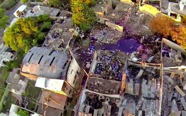 Desolador. La fábrica Raponi resultó destruida.