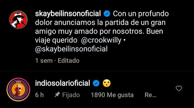 Deliran los fans: el Indio Solari le comentó una foto a Skay