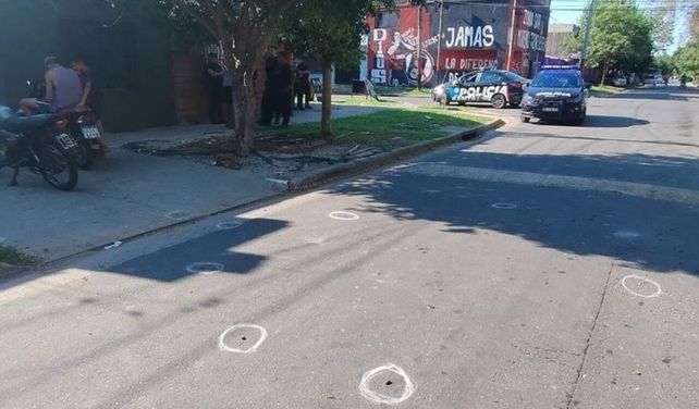 Las vainas servidas quedaron desparramadas en plena calle.&nbsp;