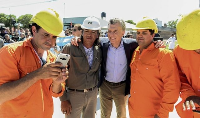 entre ríos. El presidente ayer en la localidad de San Benito.