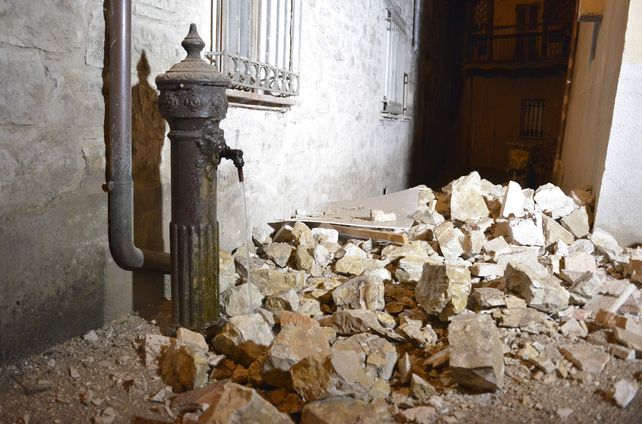 Derrumbes. Una de las zonas más afectadas era Castelsantangelo sul Nera.