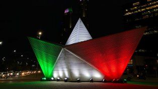 El Barquito de Papel, en Puerto Norte, estaba este miércoles pintado de verde, blanco y rojo.