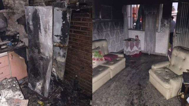 Policía rescató a dos adultos mayores durante un incendio en Paraná