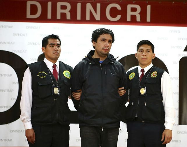 Dodero Tello ayer en el departamento de policía. Su detención se produjo en su casa de un barrio de Lima.