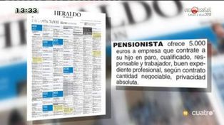 Ofreció 5.000 euros a aquella empresa que le dé trabajo permanente a su hijo
