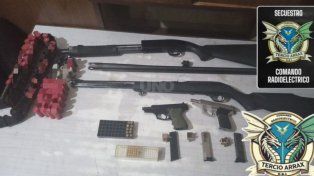 Las armas secuestradas en la vivienda de barrio Nueva Pompeya&nbsp;