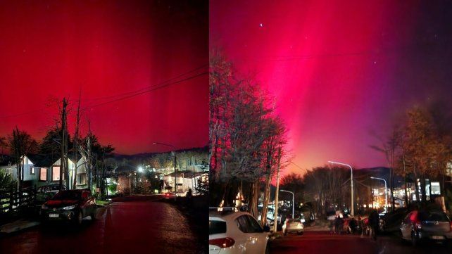 Por una intensa tormenta solar, se avistaron auroras australes en el sur