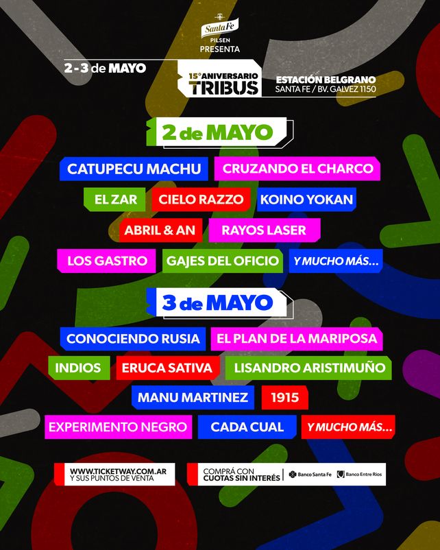 Cuenta regresiva: últimas entradas para el Festival Tribus 15 Aniversario